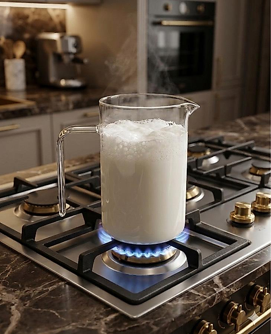 Borosilikat Cam Sütlük/Cezve