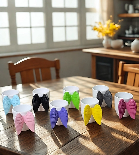 İki Kişilik Silikon Kanatlı Melek Fincan