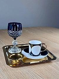 Kesme Dekor Kadehli Tek Kişilik Sunum Seti