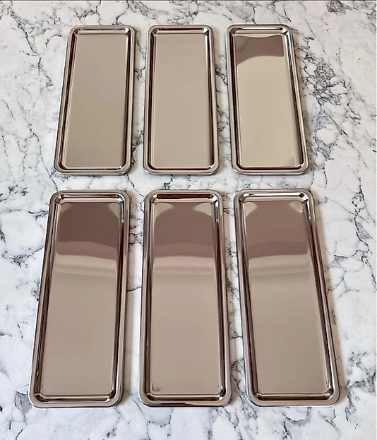 Altı(6) Kişilik Baton Gümüş Sunum Tepsisi