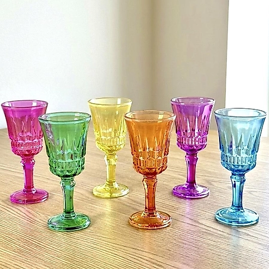 Vintage Seri Altı Kişilik Cam Kahve Yanı Kadeh