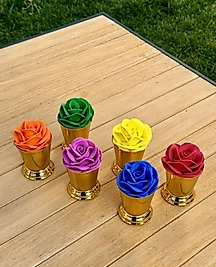 Altı Kişilik Eva Gül & Gold Gül Kovası Seti