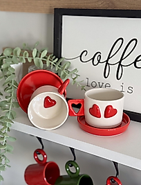 El Yapımı İki Kişilik Romantik Seri Mug Seti