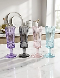 Dört Kişilik Angelo Kahve Yanı Kadeh Seti Soft Renkler