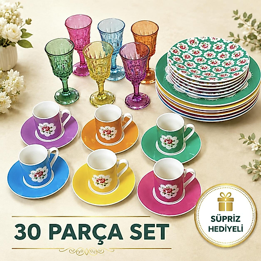 Vintage Seri Altı Kişilik 30 Parça Sunum Seti